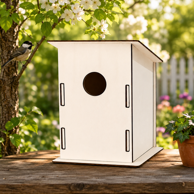 Laser Cut Wooden Birdhouse Kit – 6 Design Variants – DIY Paint & Decorate Craft Kit – Flat Pack Easy Assembly – Kids Craft Activity