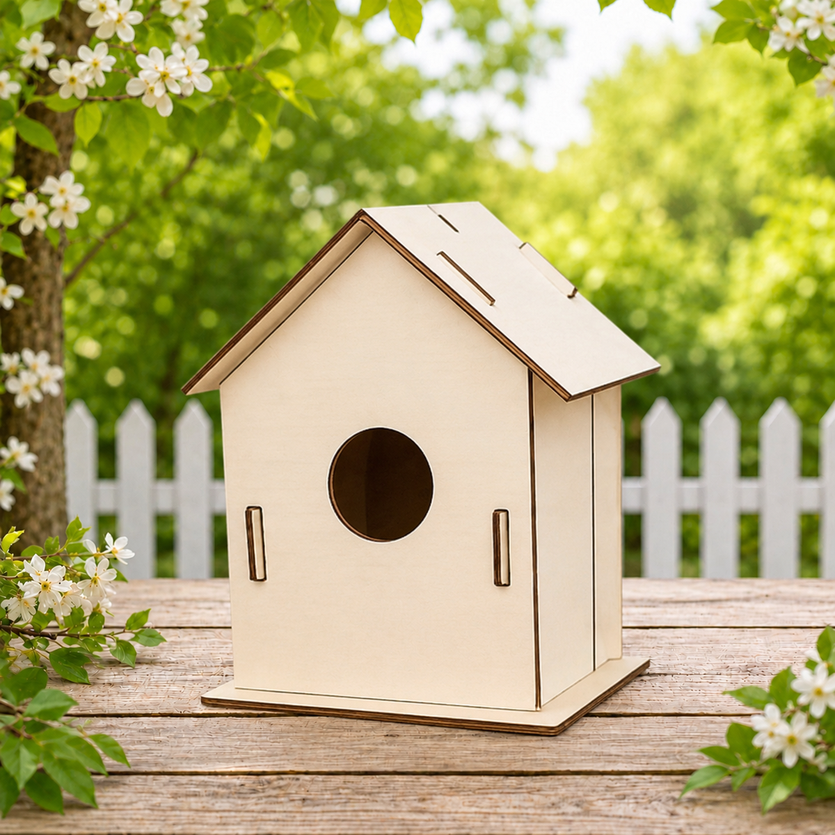 Laser Cut Wooden Birdhouse Kit – 6 Design Variants – DIY Paint & Decorate Craft Kit – Flat Pack Easy Assembly – Kids Craft Activity
