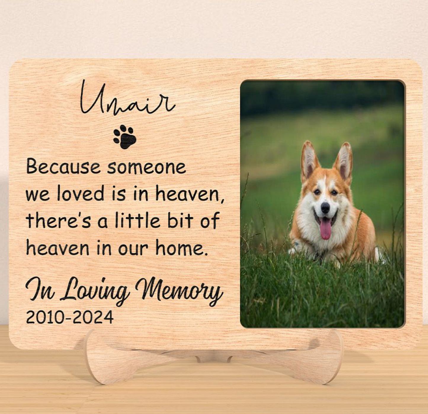Personalised dog memorial photo plaque remembrance design option two