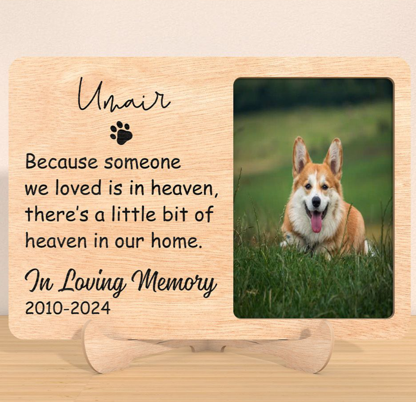 Personalised dog memorial photo plaque remembrance design option two